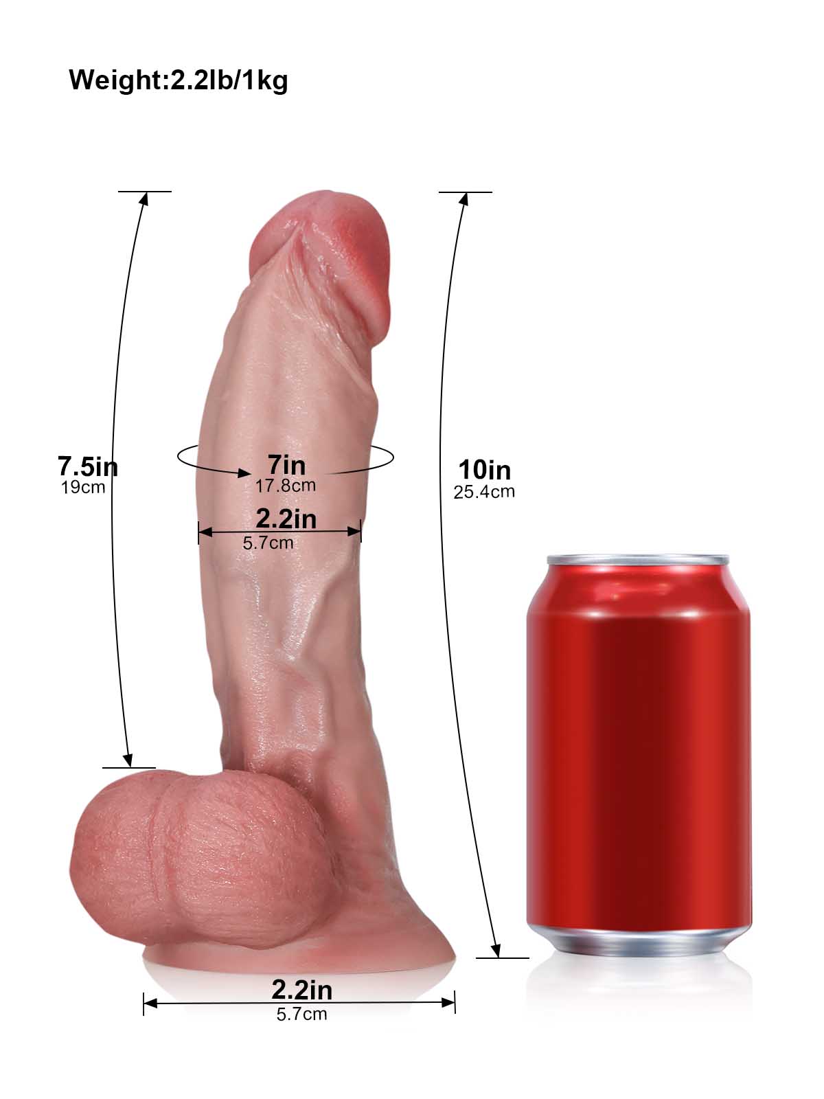 10" 3D Extra-Thick Realistic Dildo with Swinging Balls