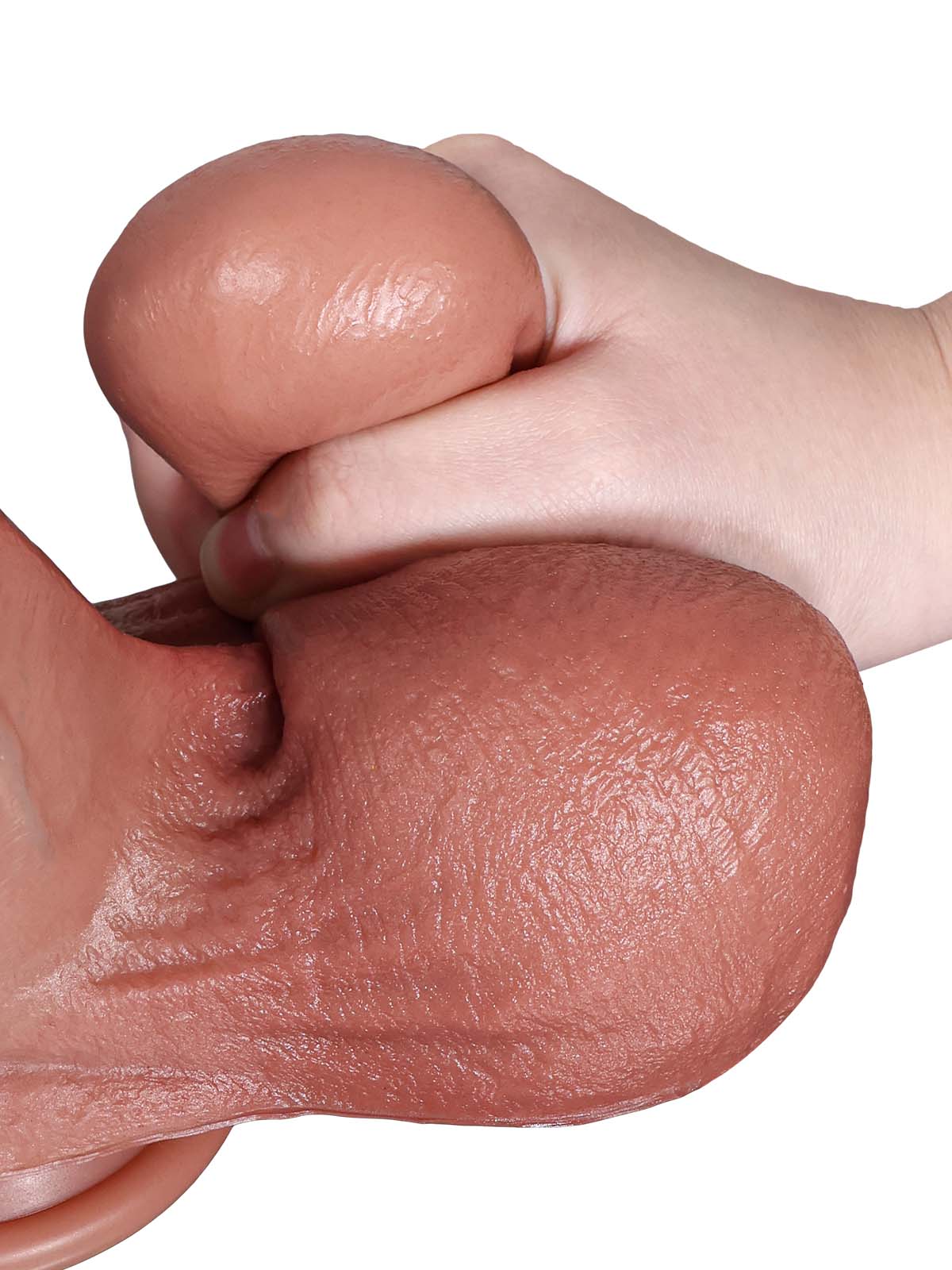 10.5" Dual Density Sliding Skin Silicone Thick Dildo With Balls