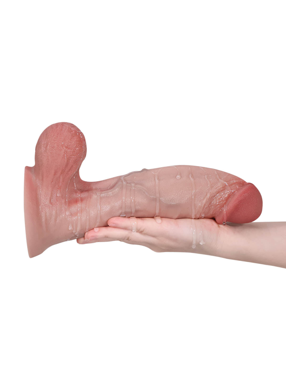 10" 3D Extra-Thick Realistic Dildo with Swinging Balls