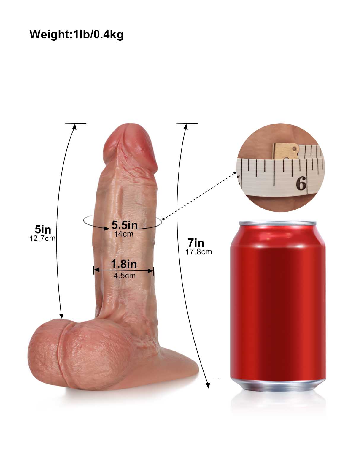 7.1" Hot Triple Density  Realistic Soft Flesh Like Dildo