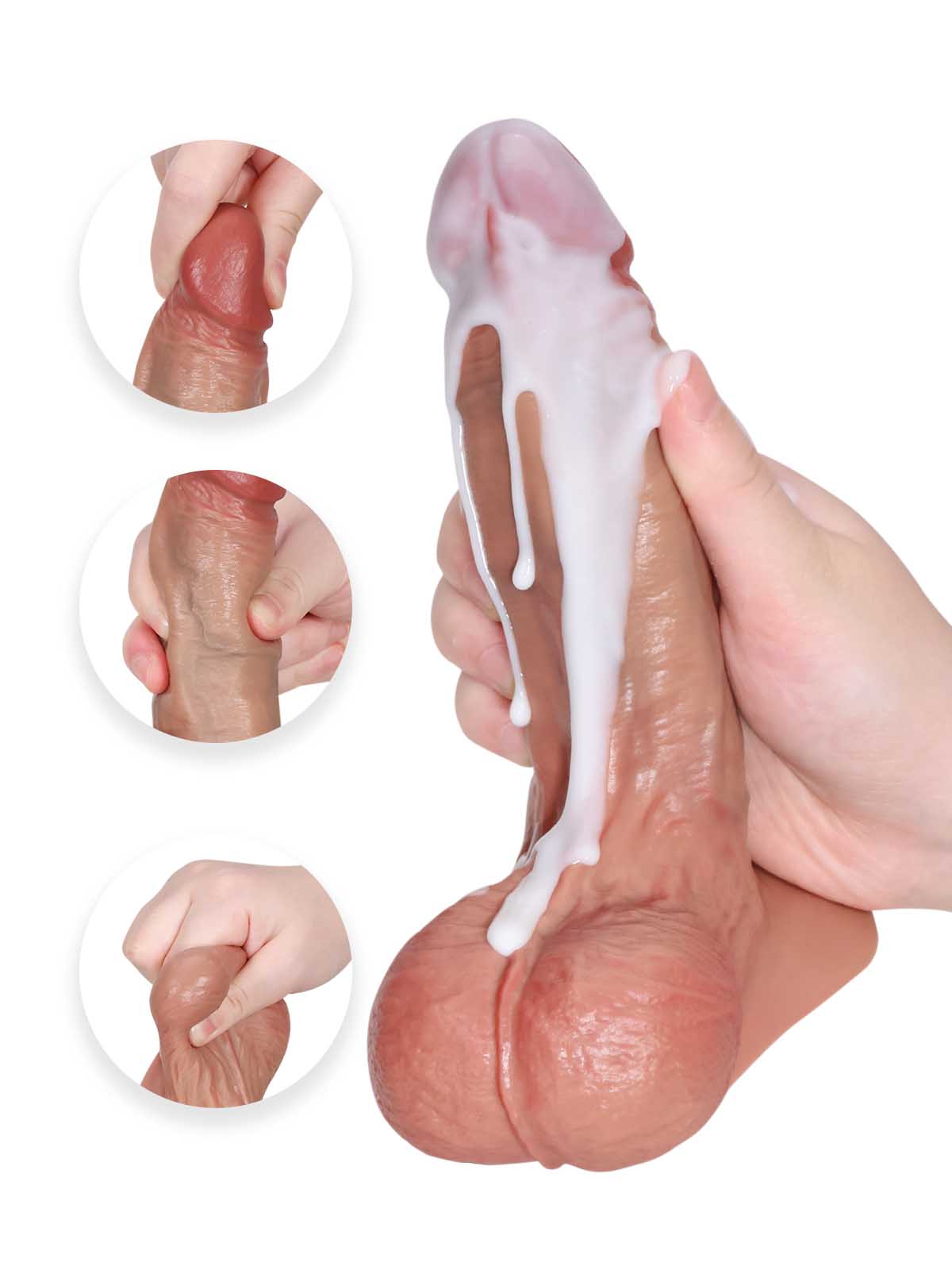 7.1" Hot Triple Density  Realistic Soft Flesh Like Dildo