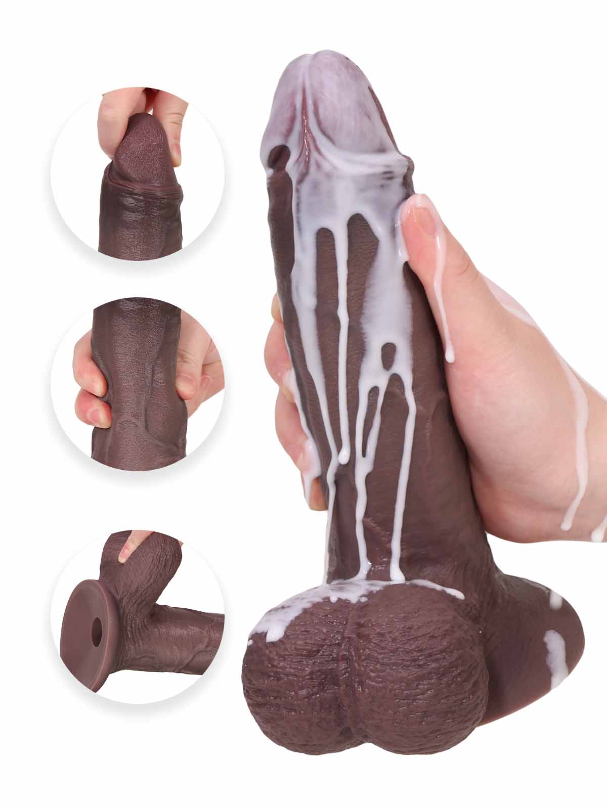 Andy | 9" Thick Realistic Silicone Dildo, Body-Safe & Strong Suction